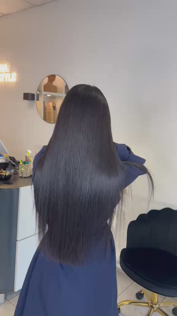 Extensions Raw Hair Lisses Brun Foncé #1B - Luxe Naturel -Nahahair